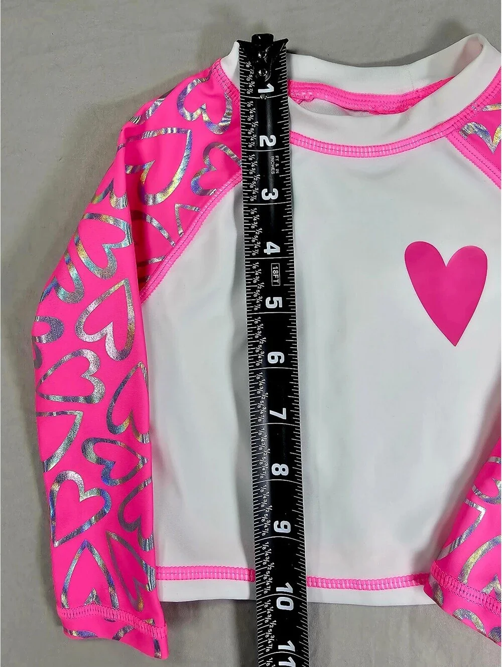 Banana Boat Baby Rash Guard with Heart Design. Size 12M